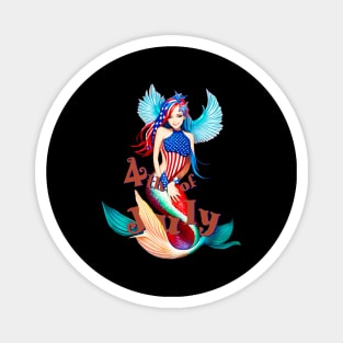 Independence day 4th of july mermaid celebrate Magnet